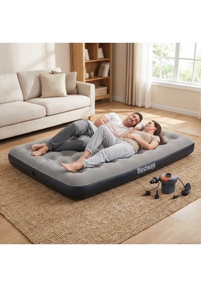 Bestway Ultra Queen 2 Kişilik Şişme Yatak + Çakmaklık Girişli 191x137x22cm 671gz Bw144 Gri