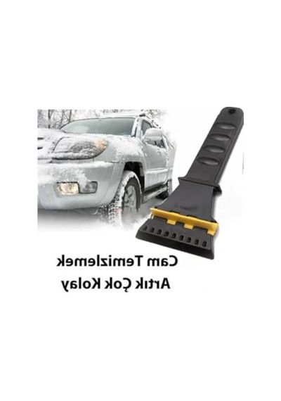 Kışlık Oto Cam Buz Kazıyıcı - Çek Çekli Pratik Tasarım Açık Sarı - Altın