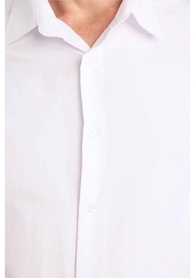 Defacto Modern Fit Polo Yaka Uzun Kollu Gömlek G0375ax26spwt79 Beyaz-wt79