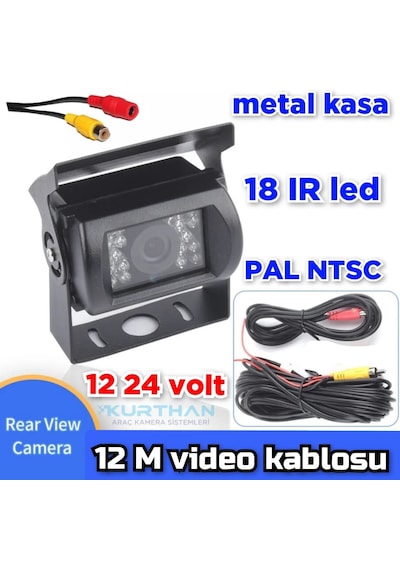 Tır Kamyon Uyumlu Metal Kasa 18 Ir Led Araç Kamera 12 24 V