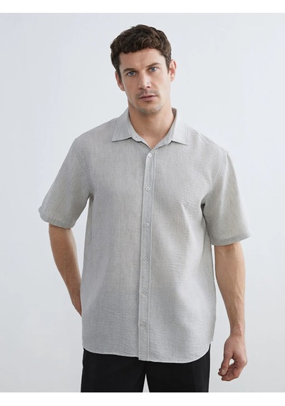 Lc Waikiki Gri Regular Fit Poplin Erkek Gömlek