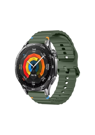 Huawei Watch Gt5 Pro 46mm İle Uyumlu Dalga Desenli Tokalı Yumusaş Soft Silikon Kordon