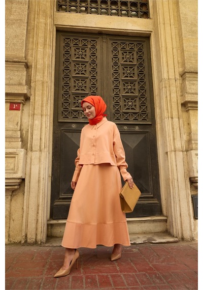 Silk Home Monogram Pamuk İpek Eşarp 130001-11 turuncu