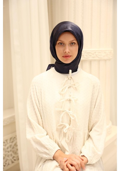 Silk Home Shiny Eşarp 75010-22 Lacivert, Gümüş