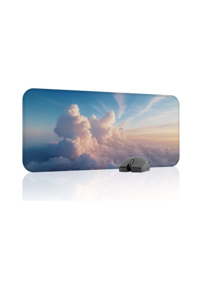 Bulutlar Kaymaz Dikişli Kauçuk Oyuncu Mousepad V2 - 70x30 Xl Gaming Mouse Pad Fare Altlığı