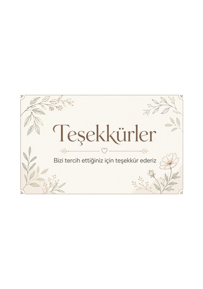 100 Adet Teşekkür Kartı 8x5 Cm Sipariş Notu, Paket İçi Müşteri Teşekkür Kartı - Turkuaz - 027