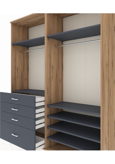 Hyperion Gardrop 7 Raflı 4 Çekmeceli 2 Askılı 176x44x221 Çam-antrasit Antrasit Hyperion Gardrop 7 Raflı 4 Çekmeceli 2 Askılı 176x44x221 Çam-antrasit Antrasit