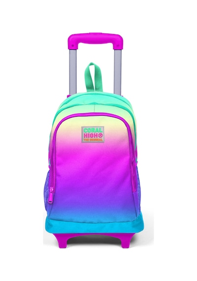 Coral High Kids Renk Geçişli Üç Bölmeli Işıklı Tekerlekli Çekçekli Sırt Çantası 23910