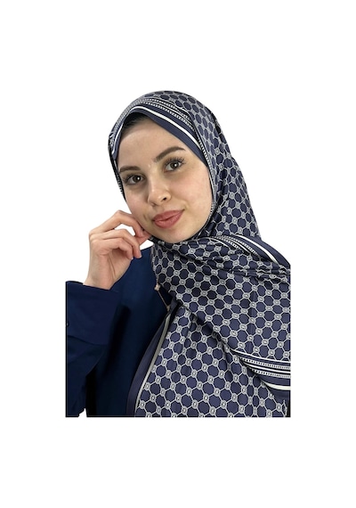 Vakko Twill İpek Şal - Özel Seri - Açık Lacivert Lacivert 4002