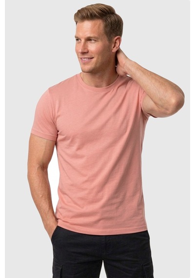 Rizzup Erkek Gülkurusu Slim Fit %90 Pamuk Likralı Yumuşak Dokulu Basic Tişört 1801131