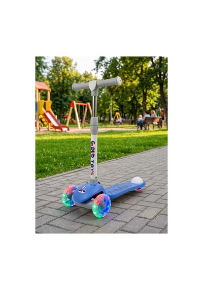 Gtpro Çocuk Scooter Katlanabilir 3+yaş 3tekerli Led Işıklı 50kğ Kapasite Mavi