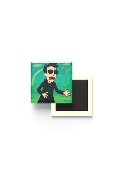 The Matrix Neo - 9x9 Cm Baskılı Kare Buzdolap Magneti