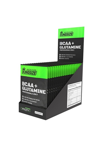 Kingsize Nutrition Bcaa + Glutamine Powder 12 Gr 20 Saşe - Yeşil Elma