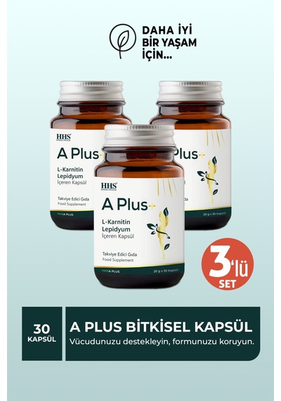A Plus L-carnitine Lepidium Bitkisel Kapsül 3 Adet Aromasız