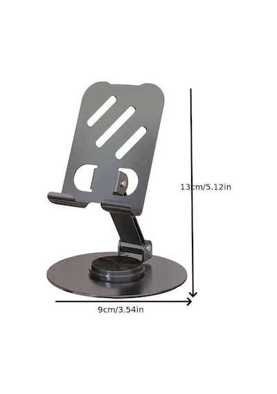 Yüksek Kaliteli Metal Stand Katlanabilir Ve Ayarlanabilir 360 Derece Dönebilen Tablet Standı Telefon Tutucu Masa Üstü Gri Stant