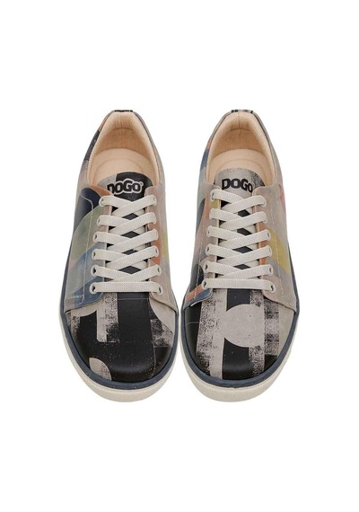 Kadın Vegan Deri Çok Renkli Sneakers - Geometric Shapes Tasarım