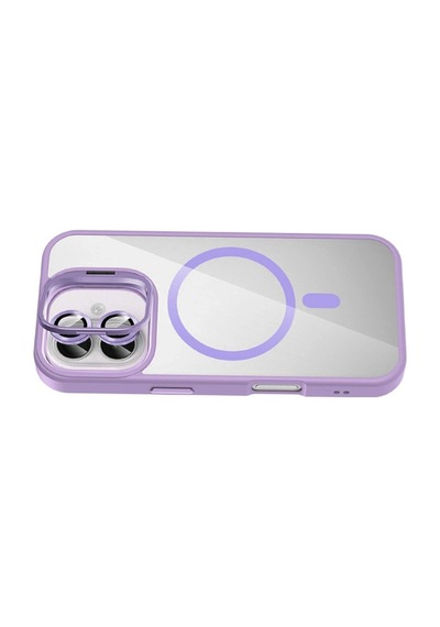 Joko Apple iPhone Uyumlu 16 Plus Remim Lensli Magsafe Standlı Kapak - Lila İtdark49637