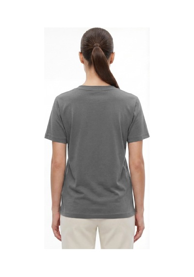 Goffra Kadın Vision V Yaka Premium Kalite Yoğun Dokulu Pamuklu T-shirt Koyu Gri W102-r0220-05