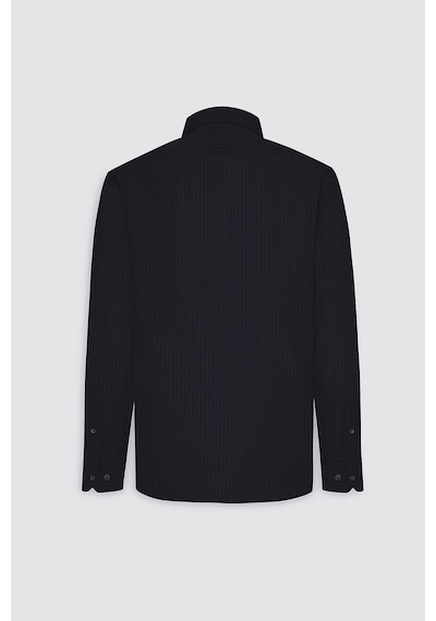 AC&Co / Altınyıldız Classics Erkek Sıyah Slim Fit Dar Kesim Düğmeli Yaka %100 Pamuk Gömlek - Siyah