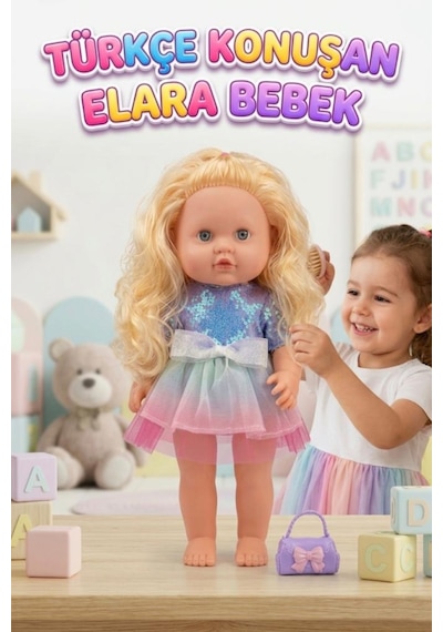 Elara Türkçe Konuşan 35cm Kafası Kolları Ve Bacakları Et Bebek Gövdesi Sert Plastik Oyuncak Bebek 31421444