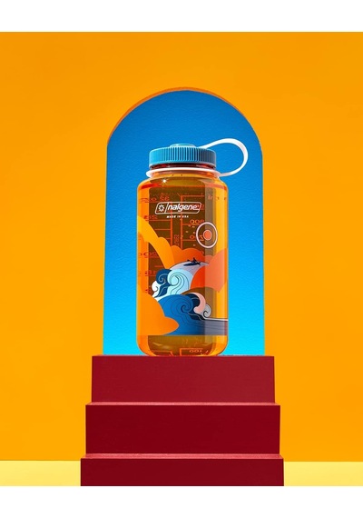 Nalgene Üniseks Yetişkin Geniş Ağızlı Şişe, Retro Klemens, 1 L Çok Renkli