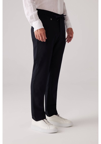 Erkek Lacivert Yazlık Jogger Yan Cep Pantolon