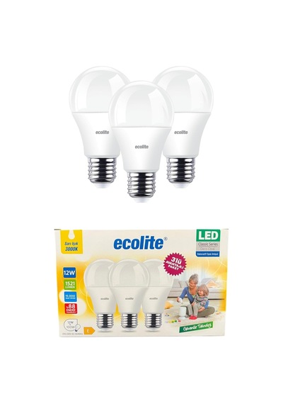 Ecolite 12w Led Ampul 3'lü Paket