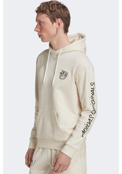 Adidas X André Saraiva Hoodie Erkek Kapüşonlu Sweatshirt Krem Krem