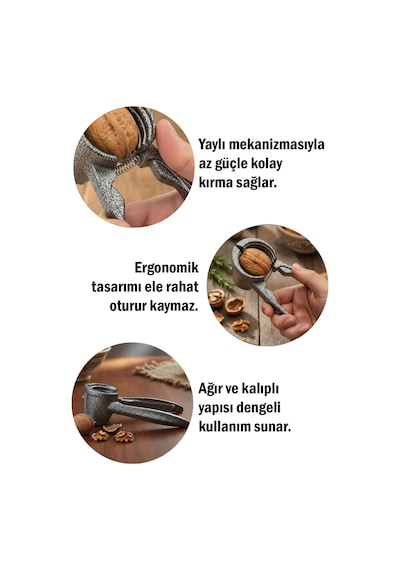Döküm Ceviz Kıracağı Fındık Ceviz Kırma Aparatı Dayanıklı Mutfak Ceviz Kırıcı