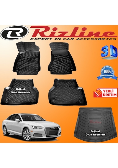 Audi A4 3D Paspas + Bagaj Havuzu 2015 - 2020 Arası Set Rizline N11.33820