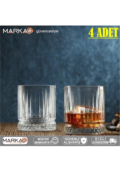 Lüx 4'Lü Elysia Viski Meşrubat Bardağı 210 CC 520014
