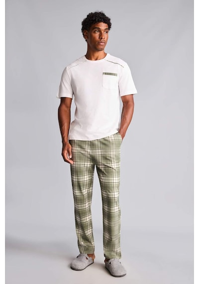 Defacto %100 Pamuk New Regular Fıt Kısa Kollu 2li Pijama Takımı H8717ax26smwt34 Beyaz-wt34