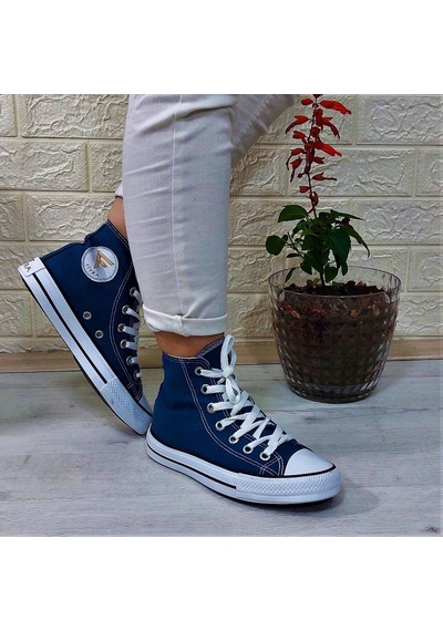 Fiyra 555 Kot Mavi Uzun Unisex Sneaker Keten Spor Ayakkabı 001