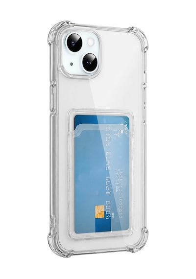 Newface Apple Uyumlu iPhone 15 Kılıf Kart Şeffaf Silikon - Şeffaf