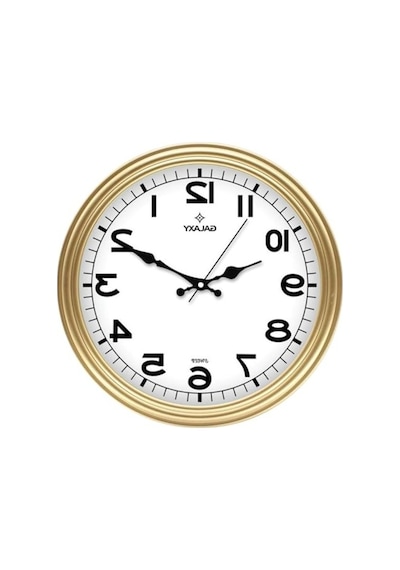 Modern Tasarımlı Gold Renkli Duvar Saati, Şık Dekoratif Aksesuar 0240-keçe-şekilli-48cm
