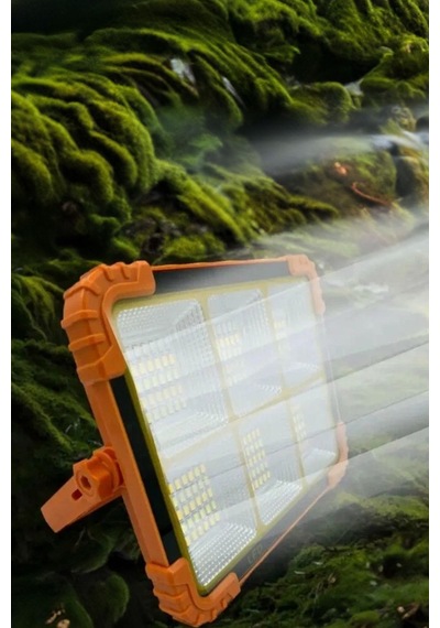 Thentech Solar Güçlü Fener Powerbank Olarak Kullanılabilir Güneş Enerjili Acil Durum Feneri Beyaz