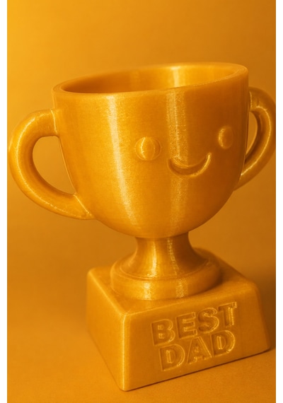 Best Dad Yazılı Babalar Günü Hediyesi Dekoratif Kupa Biblo, Babaya Özel Masa Üstü Ödül Kupası Tasarımlı Anlamlı Hediye 11x10 Cm