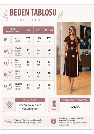 Alyn Wear Kadın Kısa Kollu V Yakalı Yanları Şerit Detaylı Viskon Iki Iplik Midi Elbise Bordo