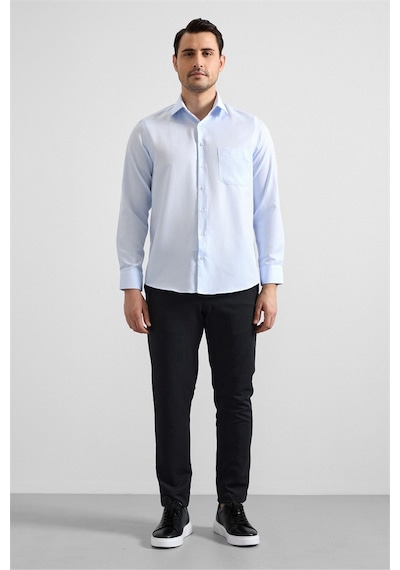 Süvari Buz Mavi Regular Klasik Yaka Casual Gömlek Gm2025300050-m01 Buz Mavi