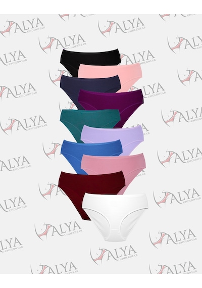 Alya Underwear Kadın Pamuklu Hipster - Slip Külot 5 Farklı Renk 1 Pakette Multicolor-x26