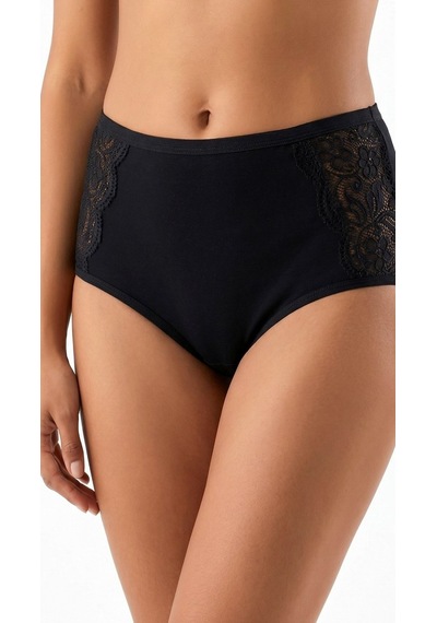 Suısy Yüksek Bel Dantelli Slip Külot Beyaz