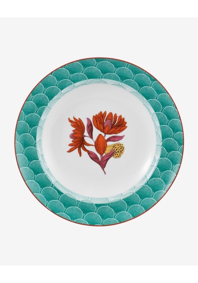 Yeşil Porselen Çukur Tabak 23 Cm