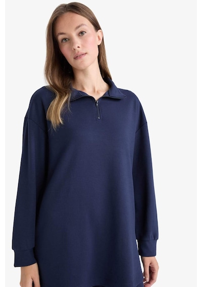 Defacto Regular Fit Fermuarlı Yaka Uzun Kollu Tunik F5771ax25aunv31 Lacivert