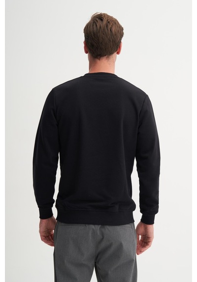 Cazador 53805 Erkek Bisiklet Yaka Sweatshirt Siyah