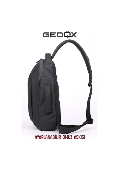 Gedox Siyah Su Geçirmez 3 Bölmeli Erkek Çapraz Göğüs Ve Tek Omuz Çantası Bodybag Günlük El Ve Sırt Çantası Gdx2103