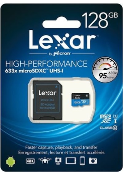 Lexar 128Gb 633X Microsdxc Uhs-I High Speed With Adapter