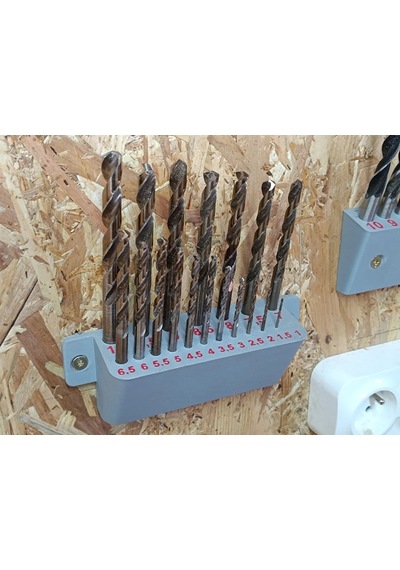 Storeşahin 3d Baskı Matkap Ucu Standı 1-6,5 Mm Duvara Monte Matkap Ucu Düzenleyici  Yuvalı Gri Shn0720