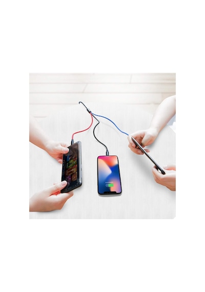 Lightning Iphone Micro Usb Type-c Hızlı Şarj Kablosu Çoklu Örgü Şarz Kablosu Tüm Cep Telefonlara Uyumlu 120cm 3 İn 1 Kablo