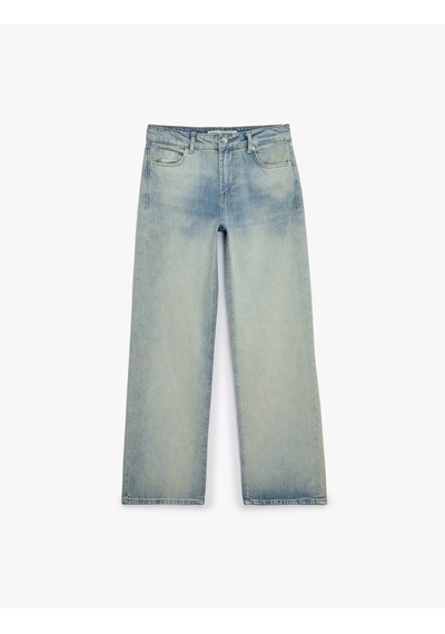 Koton Düşük Bel Pamuklu Düz Paça Denim Pantolon - Straight Fit Jean Açık İndigo 6sal40201md Koton Düşük Bel Pamuklu Düz Paça Denim Pantolon - Straight Fit Jean Açık İndigo 6sal40201md