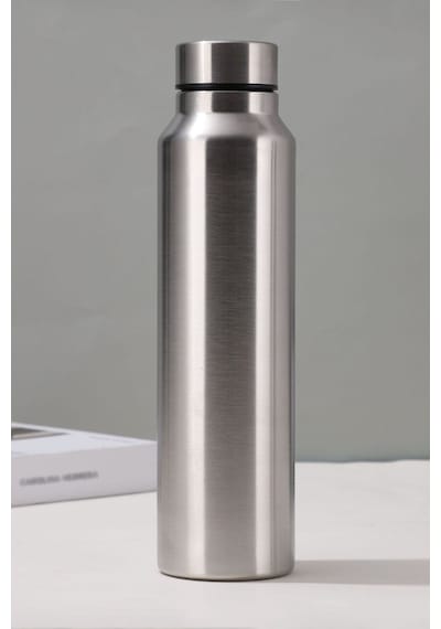 Çelik Gri 1000 ml Spor Matara Suluk cin907